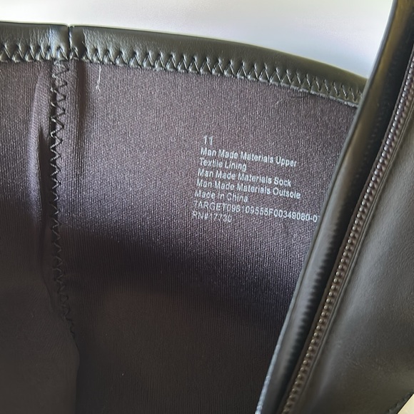 A New Day Target Pippa Stretch Ankle Chunky Block Heel Boots Faux Leather Black - Picture 10 of 11